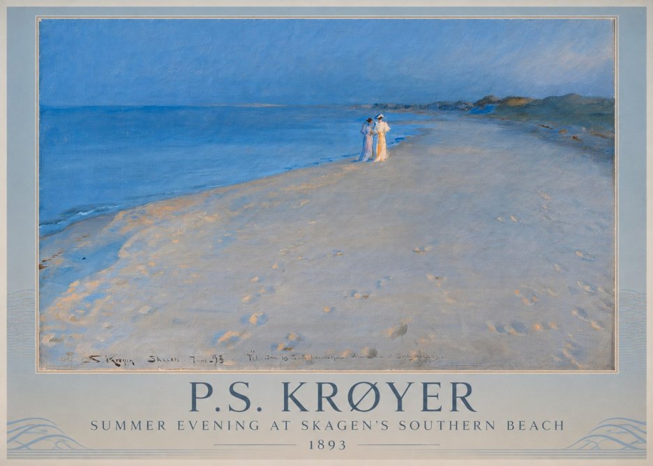 P.S. Krøyer Summer Evening at Skagen's Southern Beach No1 - Plakát