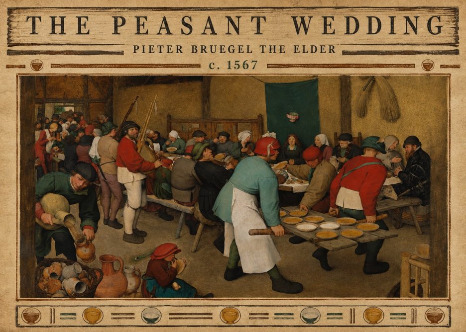 Pieter Bruegel The Peasant Wedding V No3 - Plakát