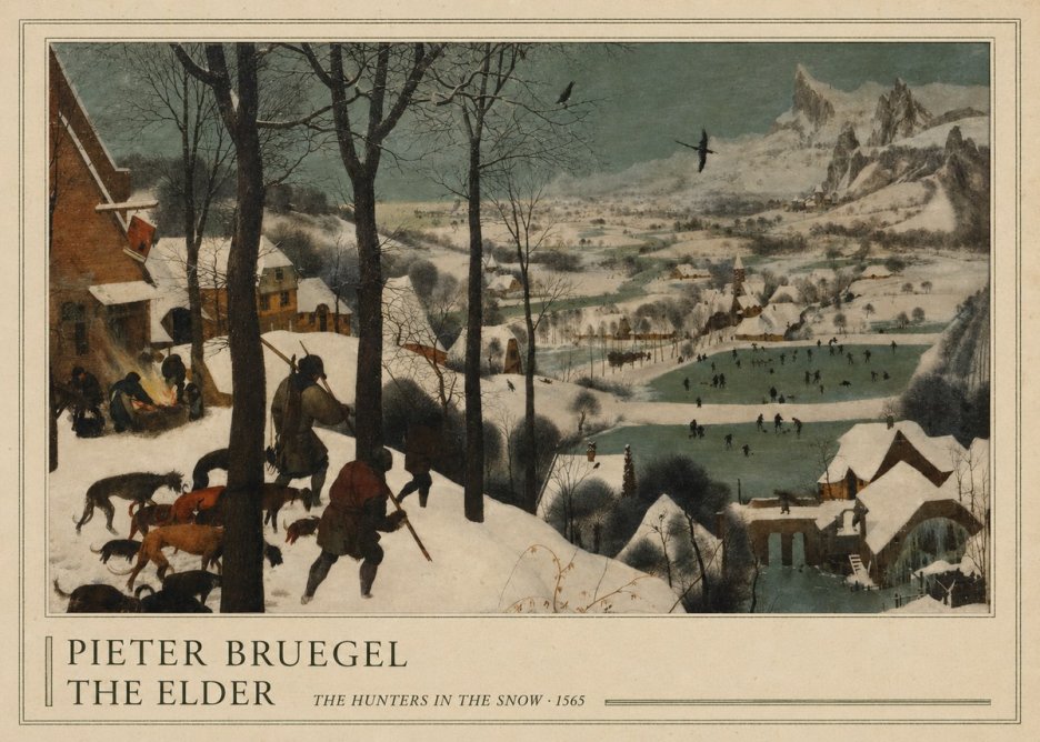 Pieter Bruegel The Hunters in the Snow II No4 - Plakát