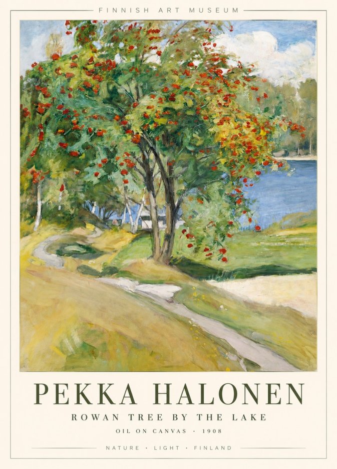Pekka Halonen Rowan Tree by the Lake No1 - Plakát