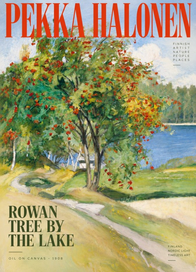 Pekka Halonen Rowan Tree by the Lake No2 - Plakát