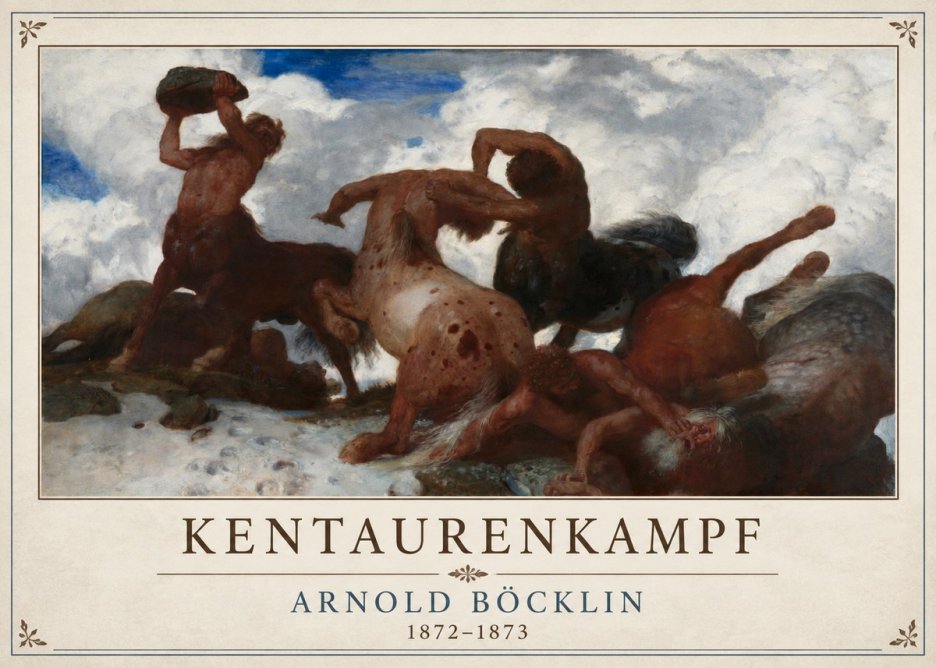 Arnold Böcklin Kentaurenkampf No4 - Plakát