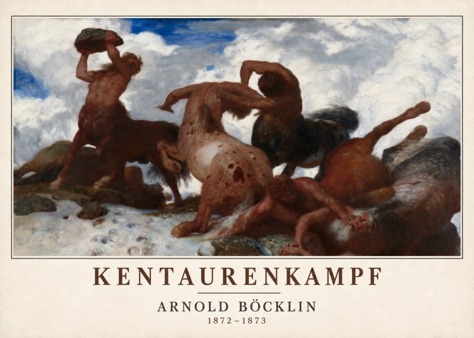Arnold Böcklin Kentaurenkampf No5 - Plakát
