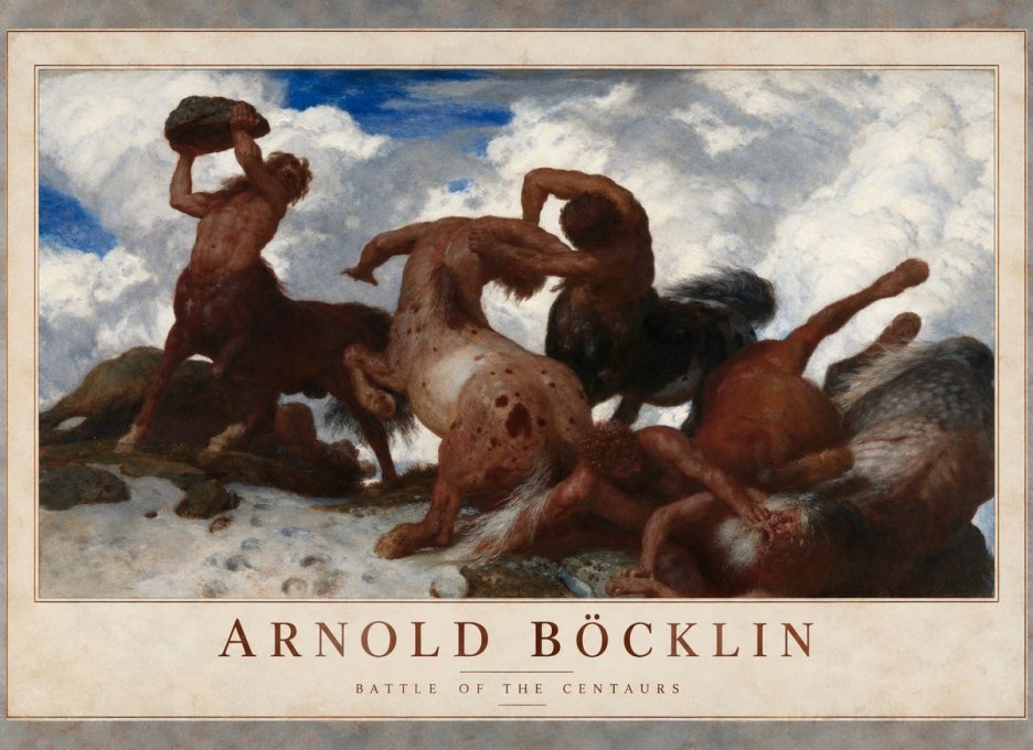 Arnold Böcklin Kentaurenkampf No6 - Plakát
