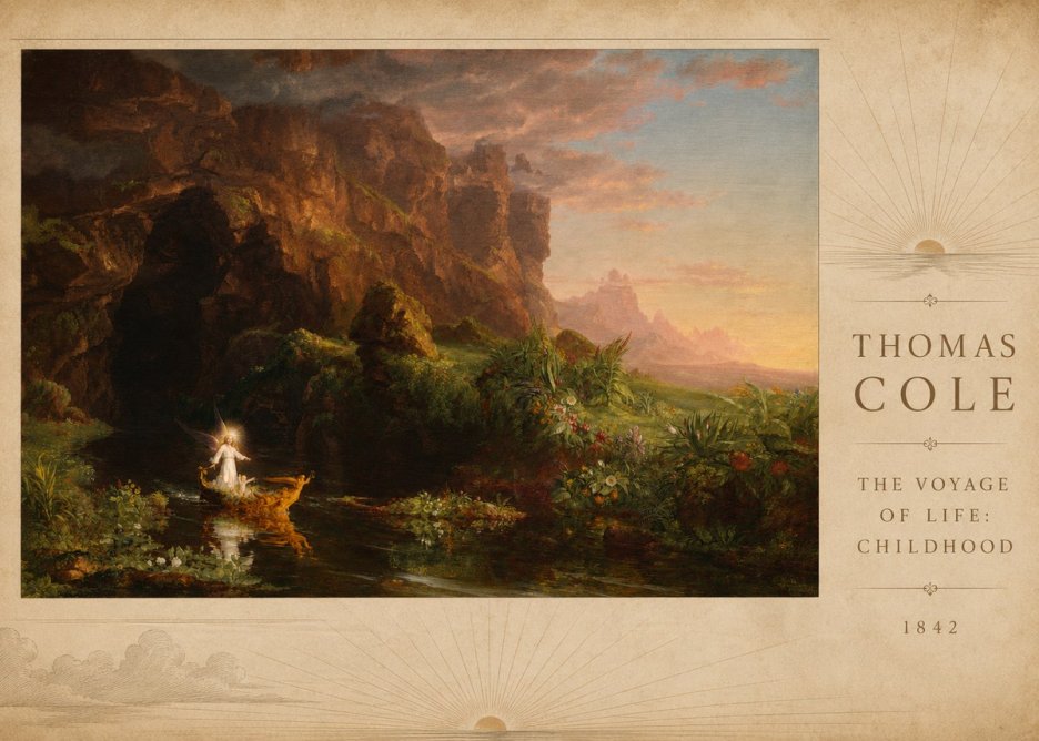 Thomas Cole The Voyage of Life: Childhood III No3 - Plakát