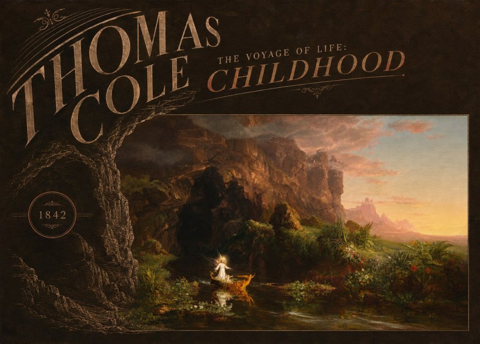 Thomas Cole The Voyage of Life: Childhood III No4 - Plakát