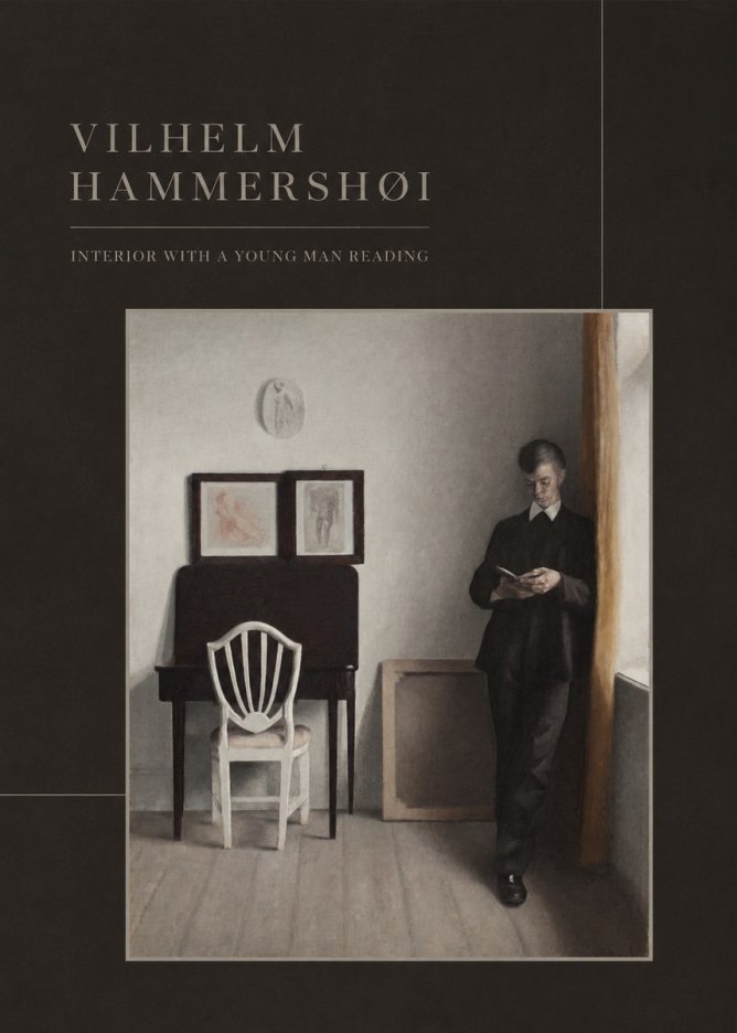 Vilhelm Hammershøi Interior with a Young Man Reading No3 - Plakát