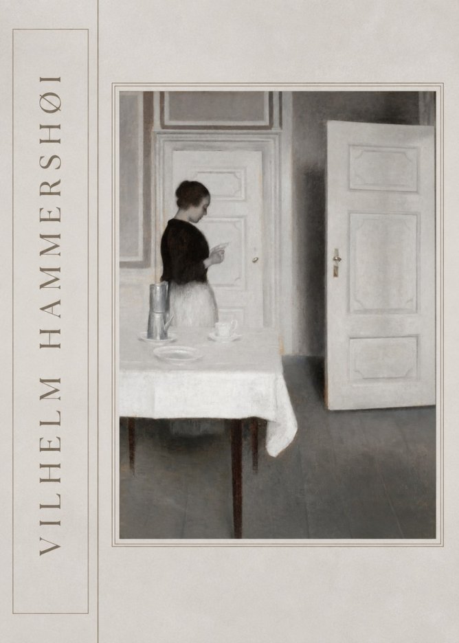 Vilhelm Hammershøi Interior with a Woman Reading a Letter No2 - Plakát
