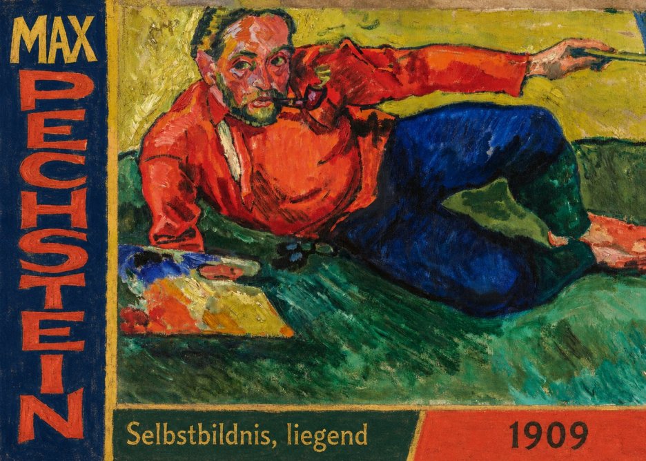 Max Pechstein Selbstbildnis, Liegend No2 - Plakát