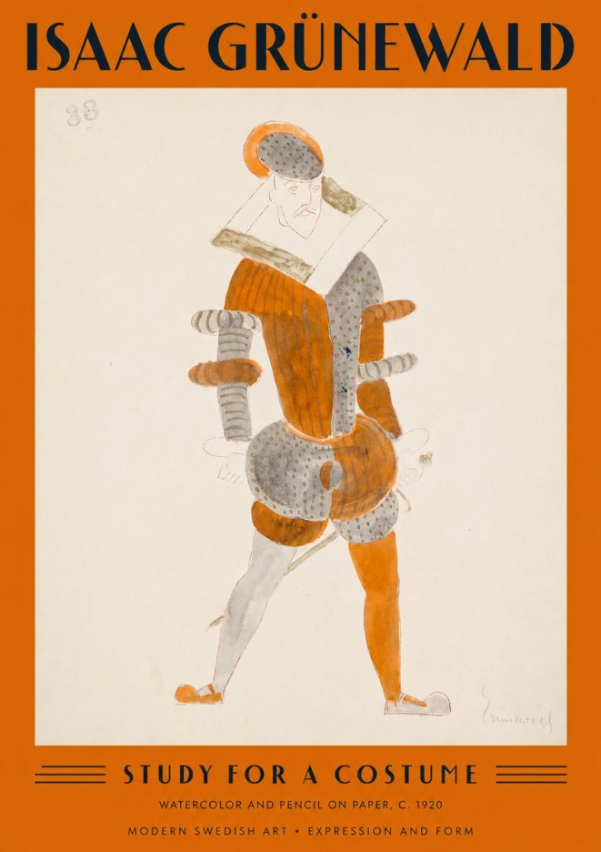 Isaac Grünewald Study for a Costume II No3 - Plakát