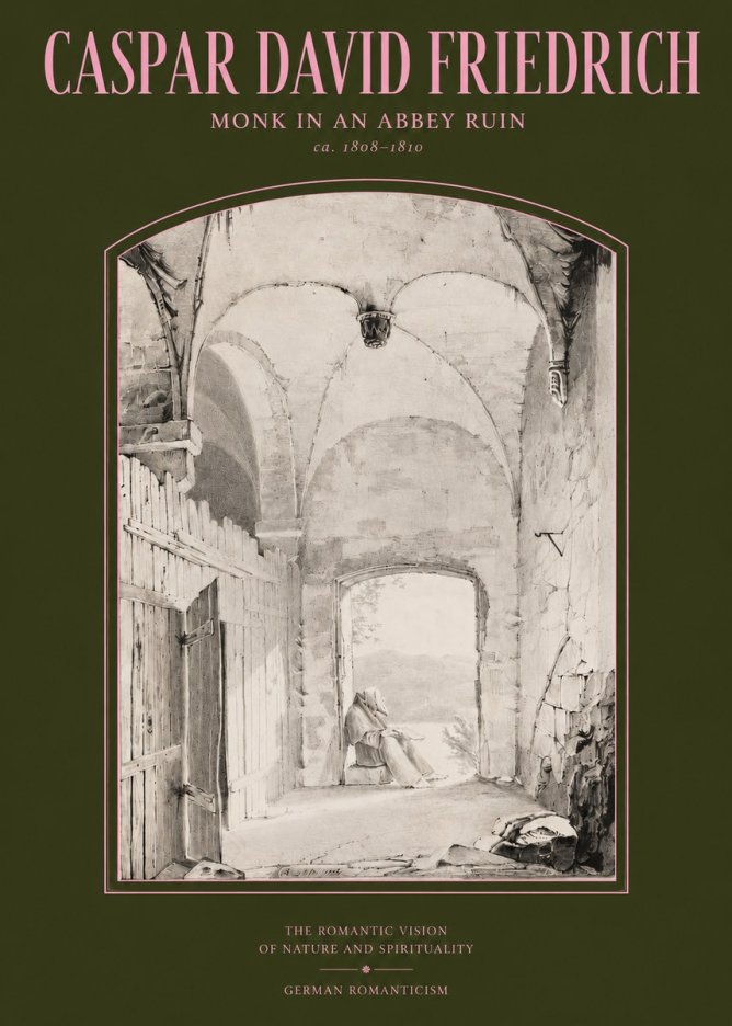 Caspar David Friedrich Monk in an Abbey Ruin No2 - Plakát