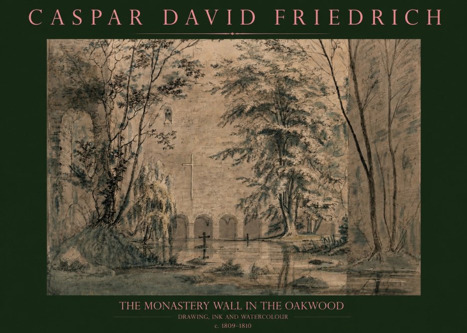 Caspar David Friedrich The Monastery Wall in the Oakwood No2 - Plakát