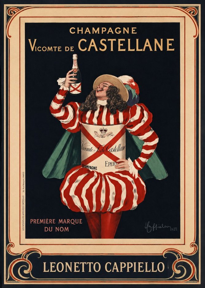 Leonetto Cappiello Champagne Vicomte De Castellane No1 - Plakát