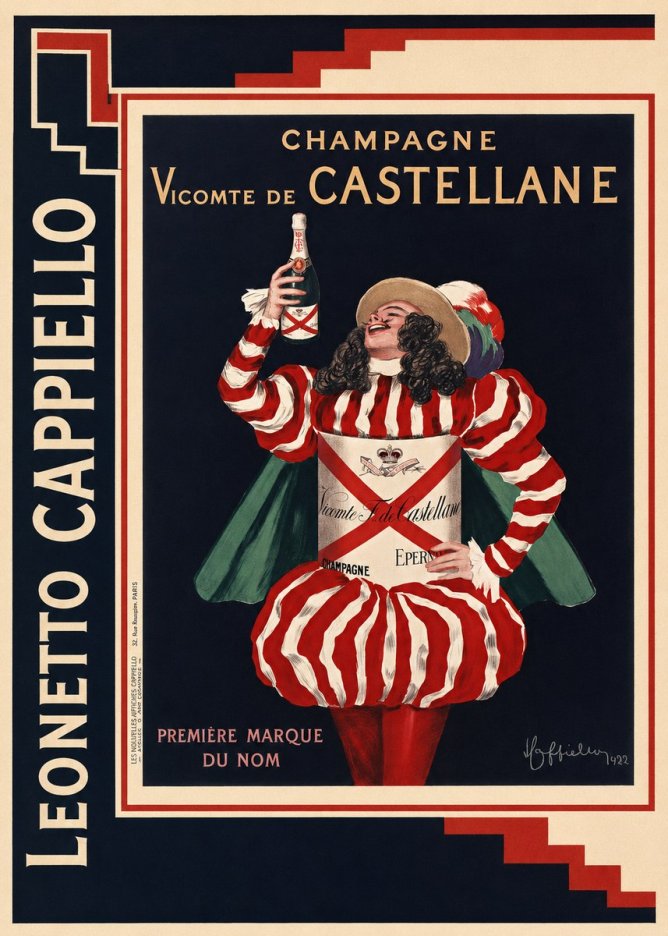 Leonetto Cappiello Champagne Vicomte De Castellane No2 - Plakát