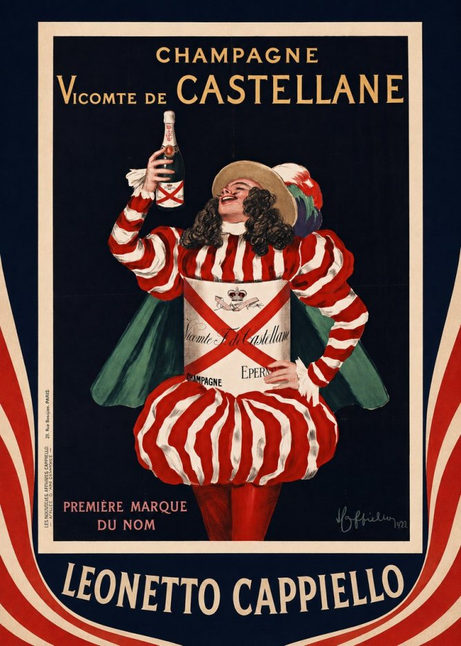 Leonetto Cappiello Champagne Vicomte De Castellane No4 - Plakát