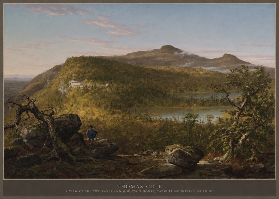 Thomas Cole A View of the Two Lakes and Mountain House, Catskill Mountains, Morning No4 - Plakát