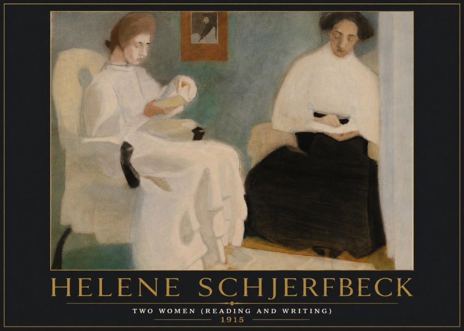 Helene Schjerfbeck Two Women (Reading and Writing) No6 - Plakát
