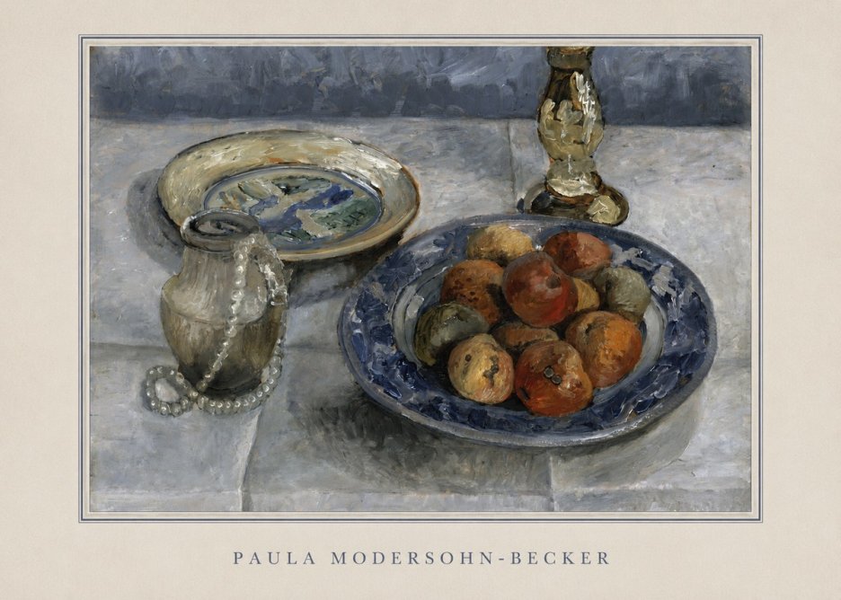 Paula Modersohn-Becker Still Life with Candlestick, Pitcher, and Fruit No4 - Plakát