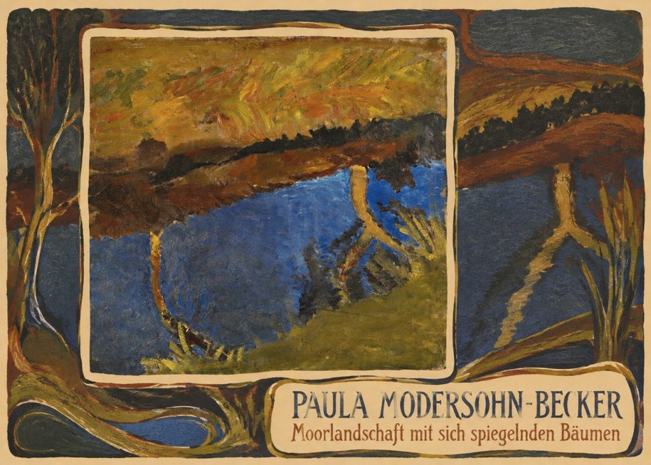 Paula Modersohn-Becker Moorlandschaft Mit Sich Spiegelnden Bäumen No3 - Plakát