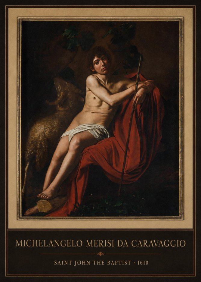 Michelangelo Merisi da Caravaggio Saint John the Baptist III No1 - Plakát