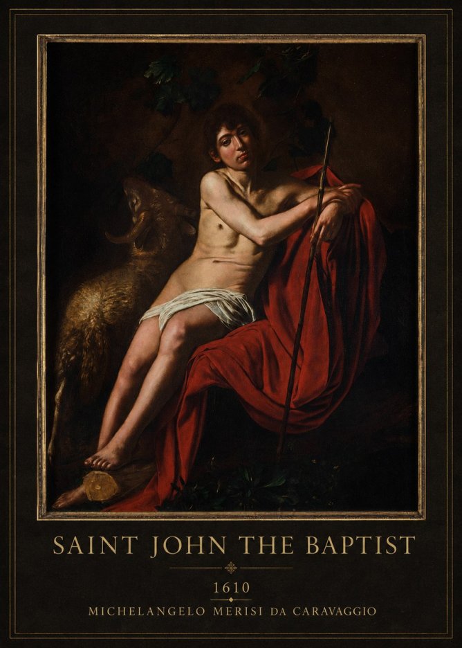 Michelangelo Merisi da Caravaggio Saint John the Baptist III No4 - Plakát