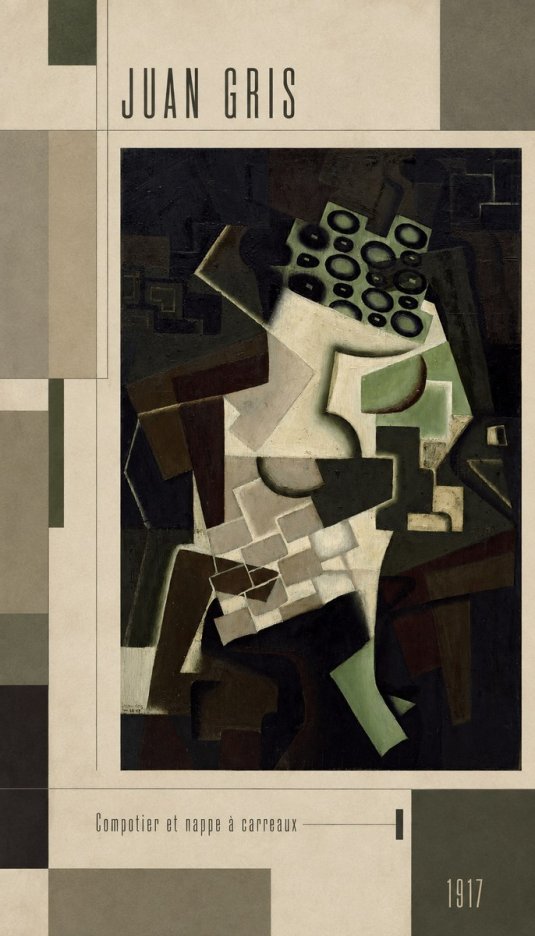 Juan Gris Compotier Et Nappe À Carreaux No3 - Plakát