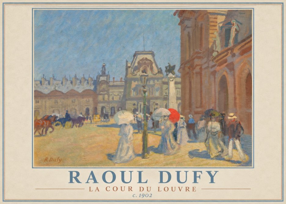 Raoul Dufy La Cour Du Louvre No1 - Plakát