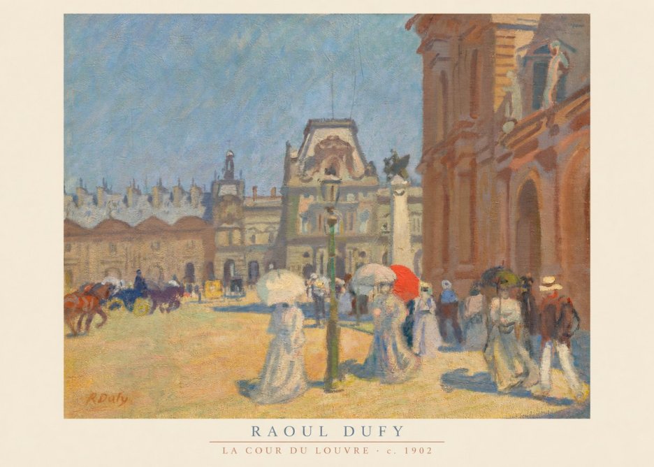 Raoul Dufy La Cour Du Louvre No6 - Plakát