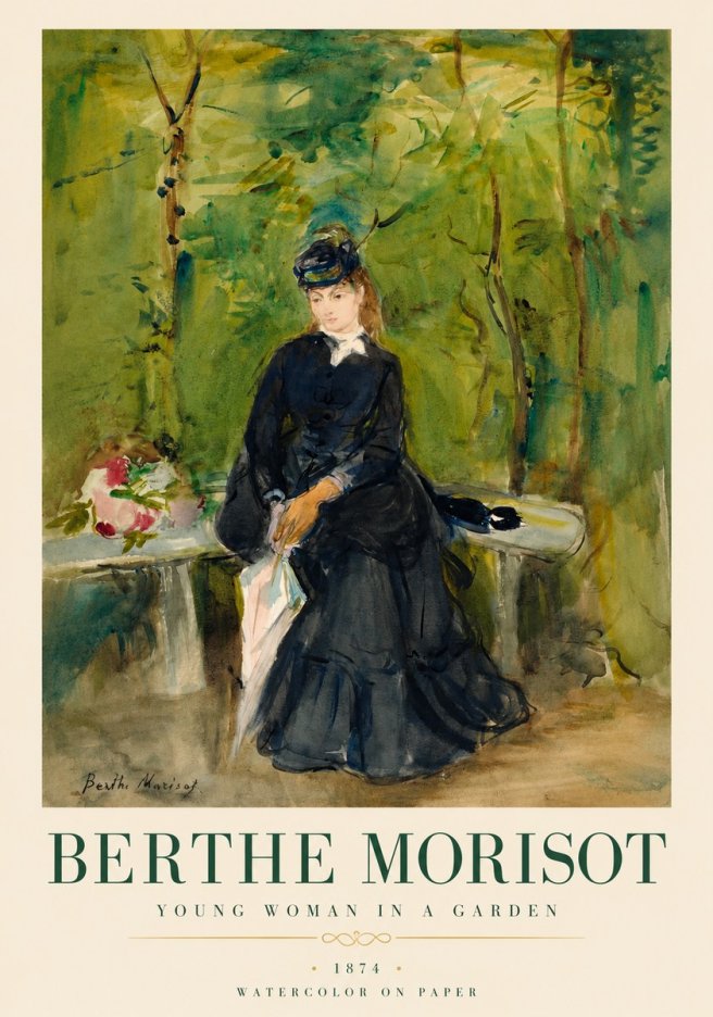 Berthe Morisot The Woman in Black (Jeanne Pontillon) No6 - Plakát