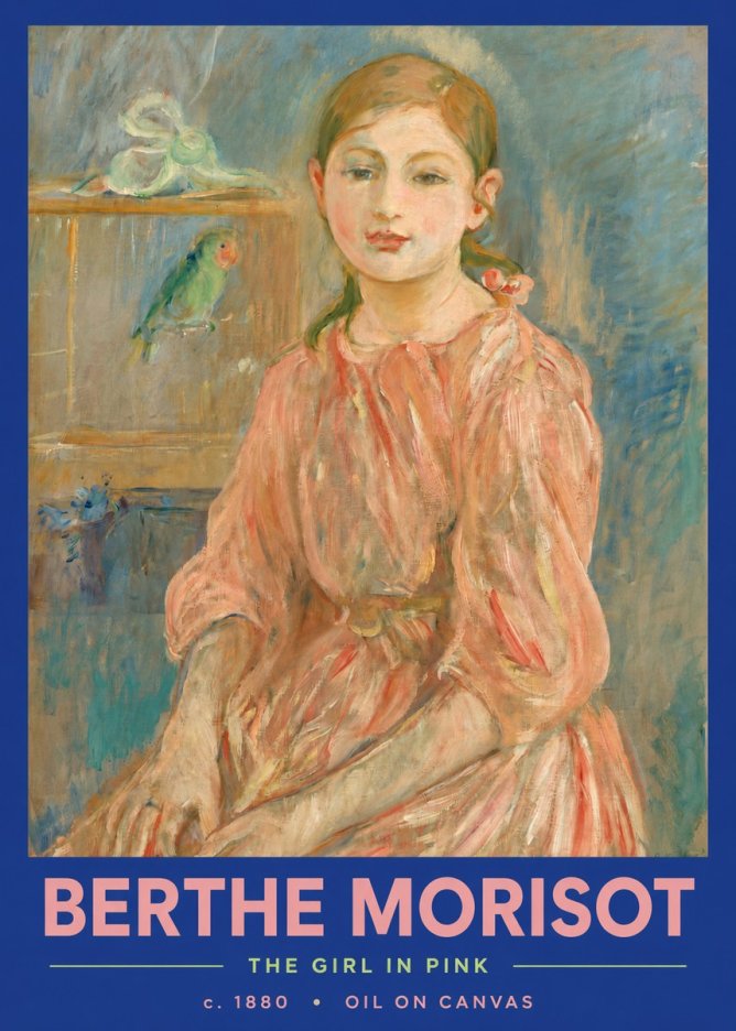 Berthe Morisot The Girl in Pink No2 - Plakát