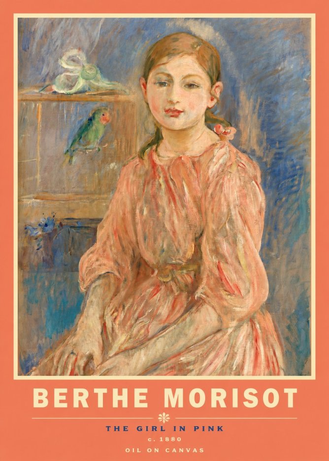 Berthe Morisot The Girl in Pink No3 - Plakát