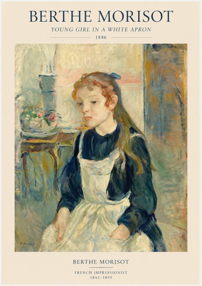 Berthe Morisot Young Girl in a White Apron No1 - Plakát