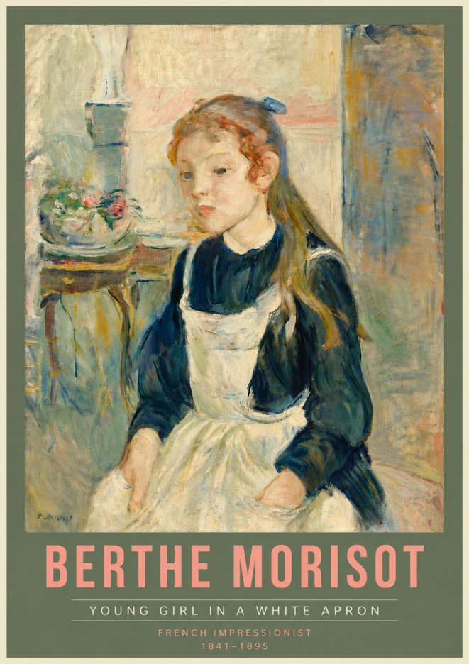 Berthe Morisot Young Girl in a White Apron No4 - Plakát