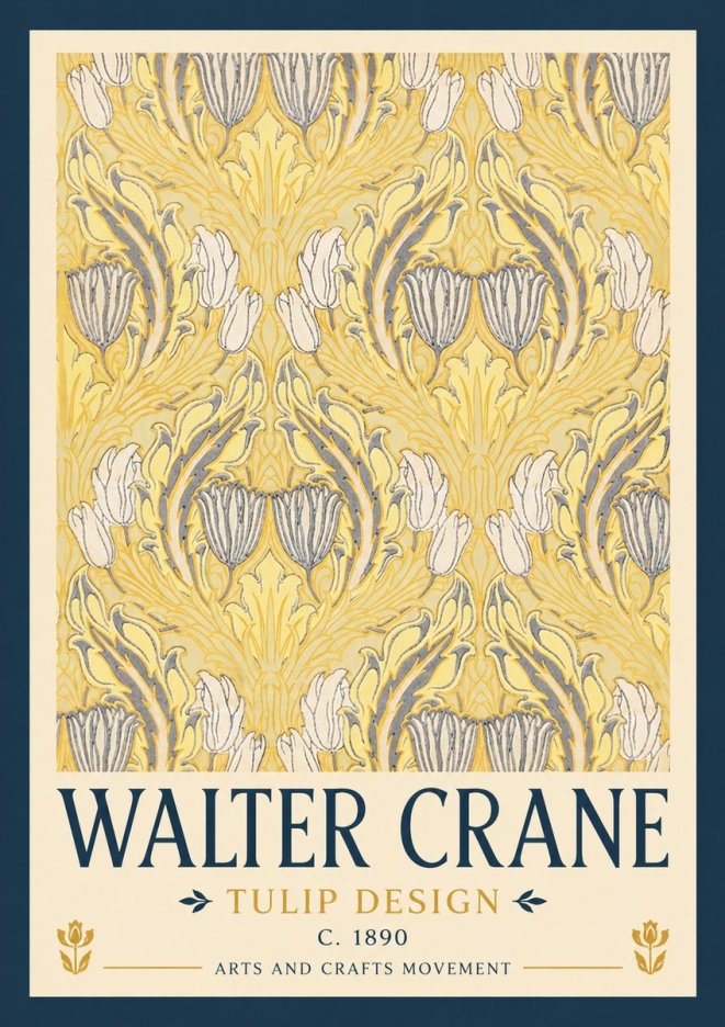 Walter Crane Tulip Design II No2 - Plakát