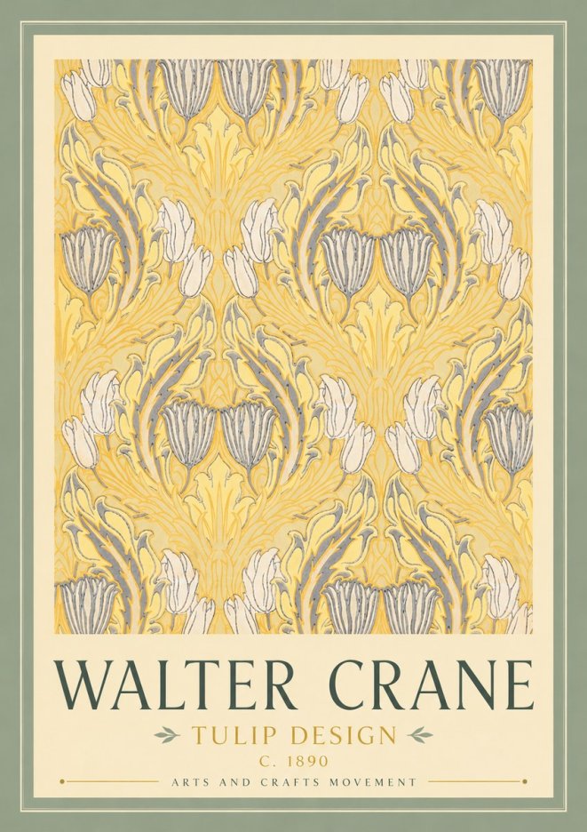 Walter Crane Tulip Design II No3 - Plakát