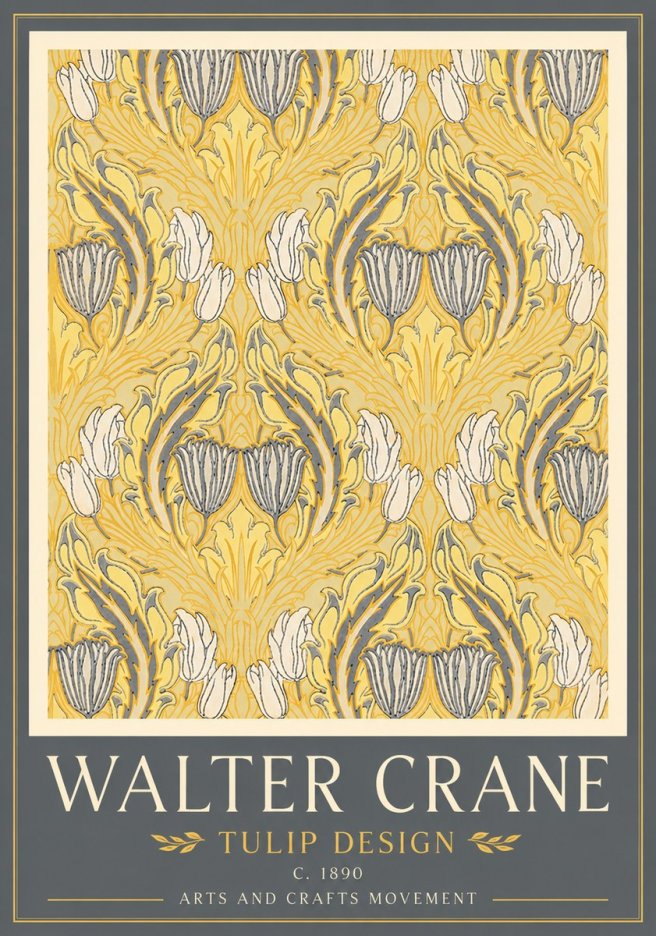 Walter Crane Tulip Design II No4 - Plakát