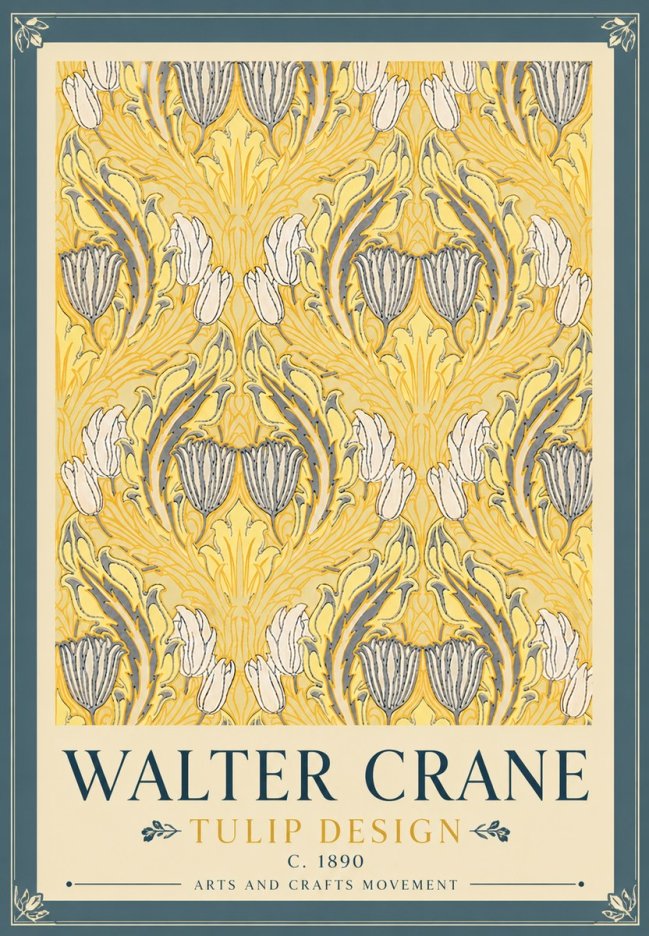 Walter Crane Tulip Design II No6 - Plakát