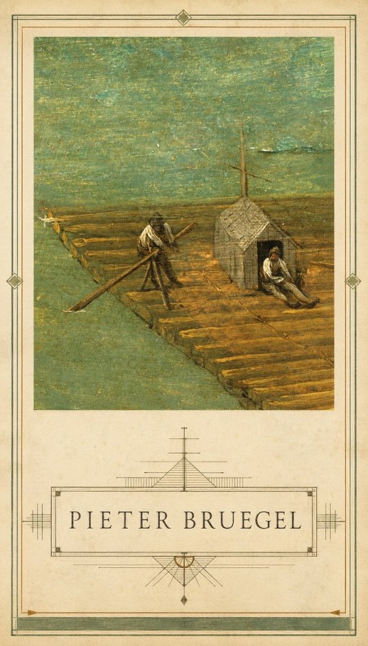 Pieter Bruegel Two Men on a Raft No3 - Plakát