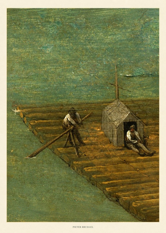 Pieter Bruegel Two Men on a Raft No5 - Plakát