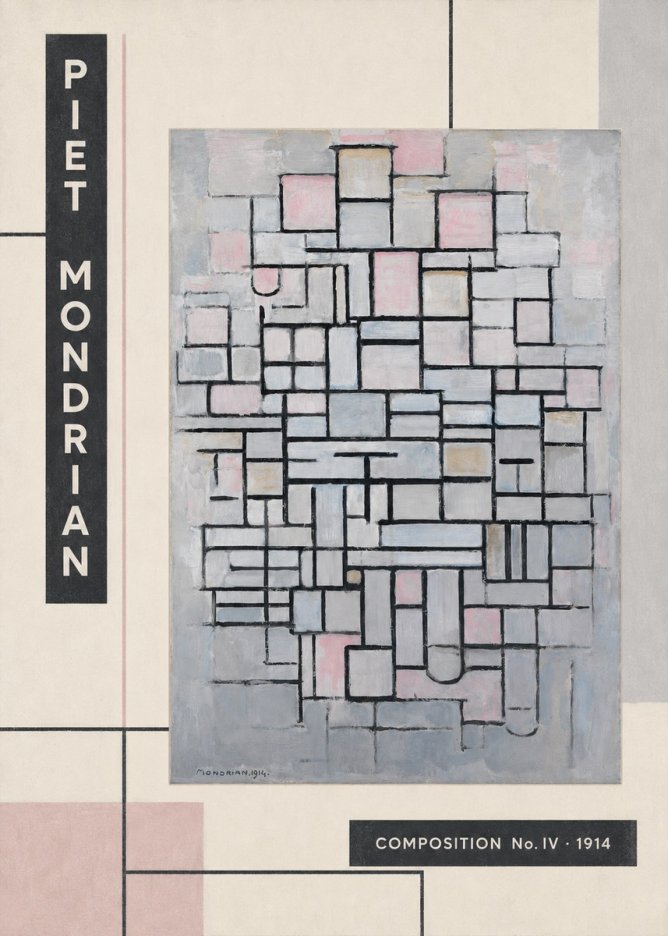 Piet Mondrian Composition No. Iv • 1914 No2 - Plakát