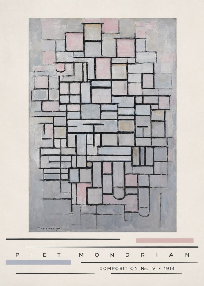 Piet Mondrian Composition No. Iv • 1914 No3 - Plakát