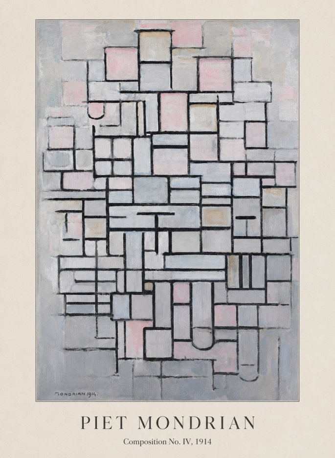 Piet Mondrian Composition No. Iv • 1914 No4 - Plakát