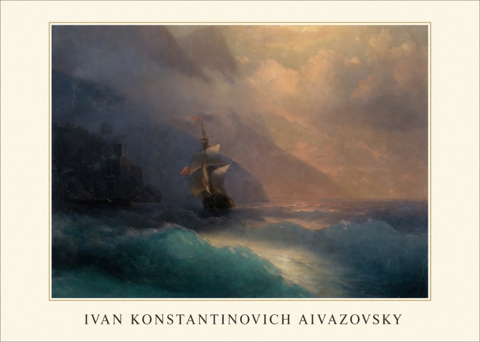 Ivan Konstantinovich Aivazovsky Storm at Sea No4 - Plakát