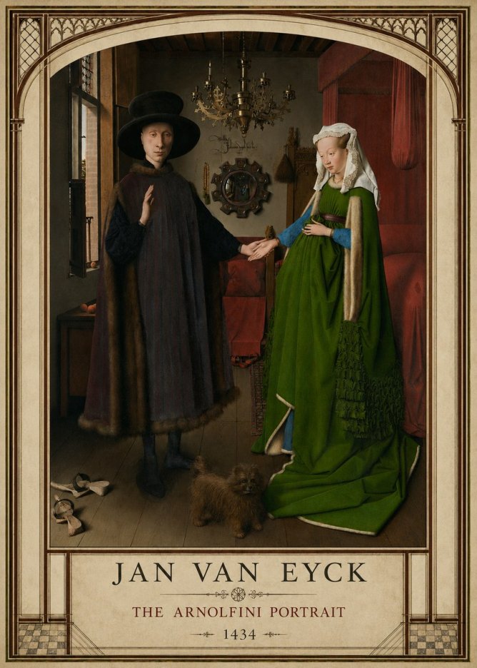 Jan van Eyck The Arnolfini Portrait V No3 - Plakát