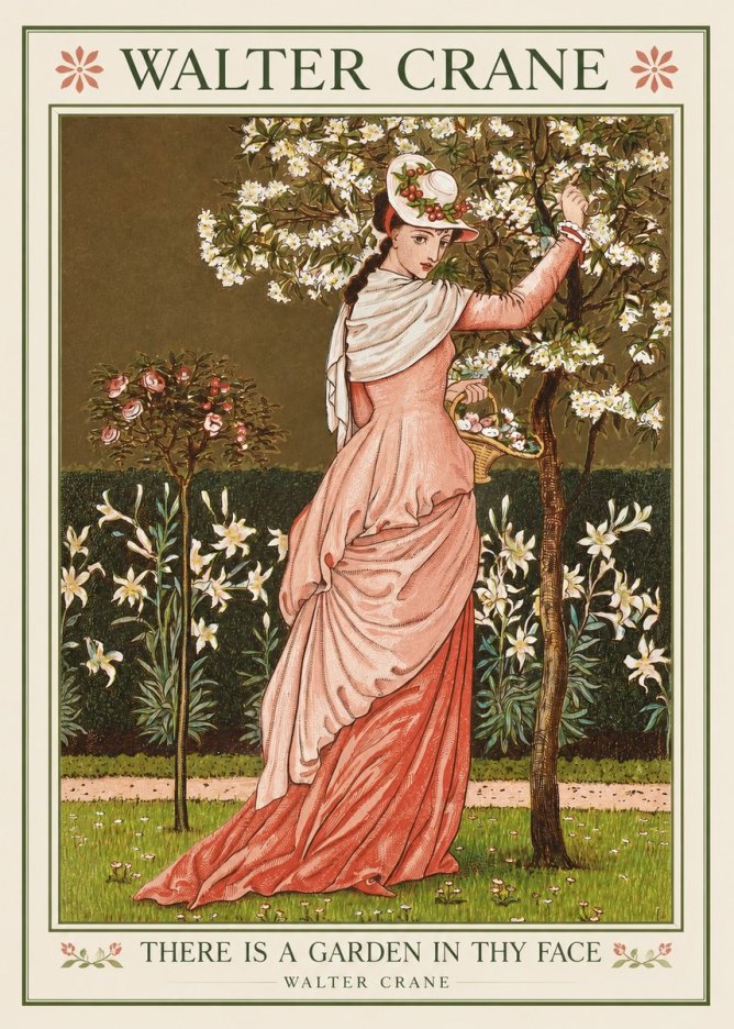 Walter Crane There Is a Garden in Thy Face II No1 - Plakát