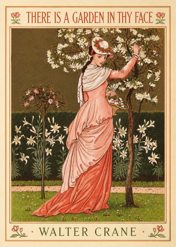 Walter Crane There Is a Garden in Thy Face II No2 - Plakát