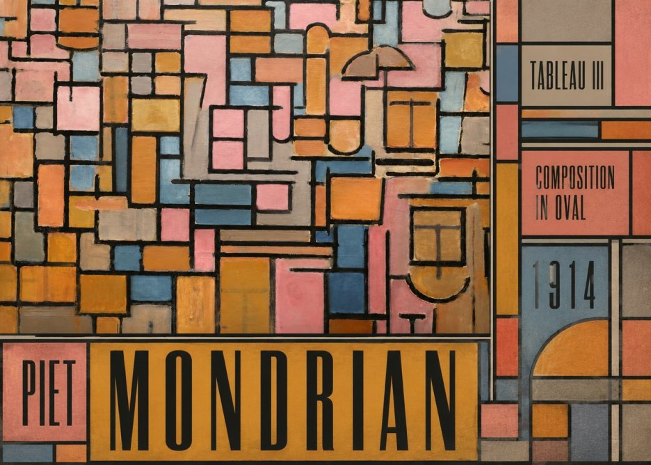 Piet Mondrian Tableau Iii — Composition in Oval No5 - Plakát