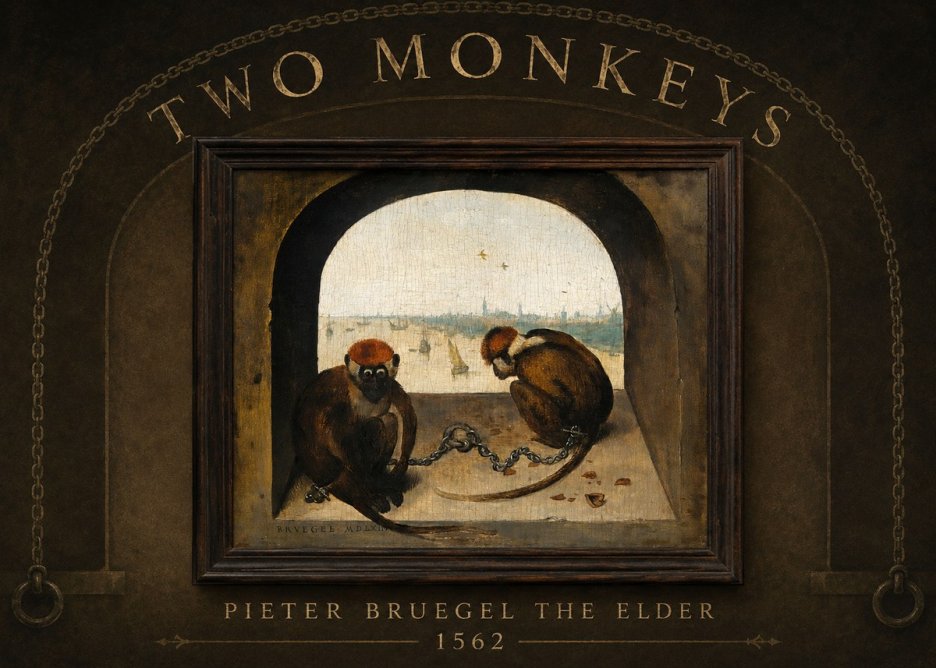 Pieter Bruegel Two Monkeys III No2 - Plakát