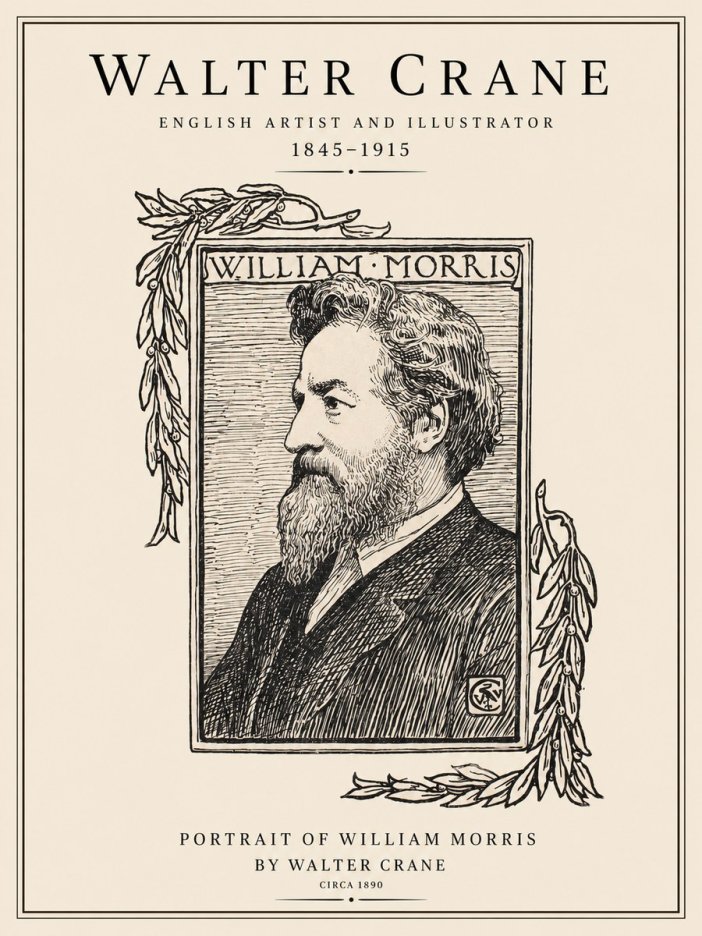 Walter Crane Portrait of William Morris No1 - Plakát
