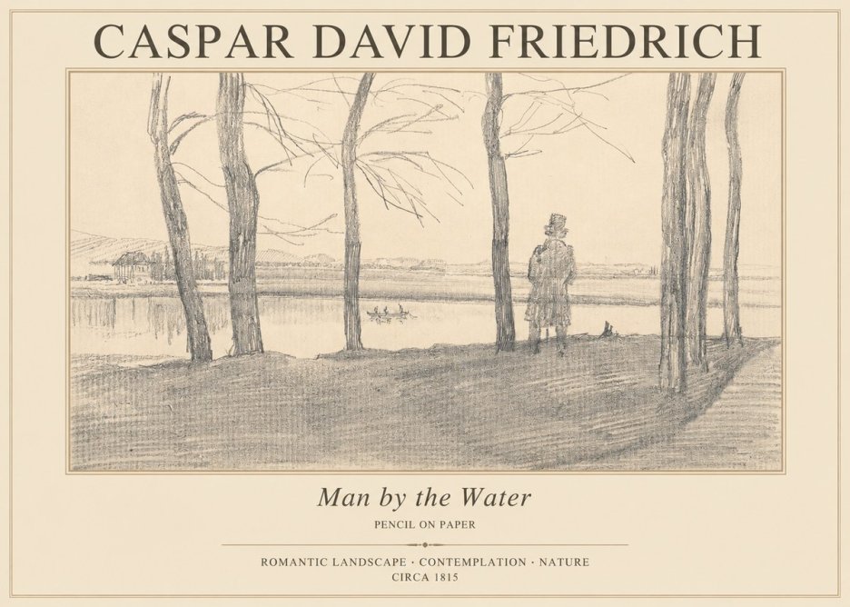 Caspar David Friedrich Man by the Water No1 - Plakát